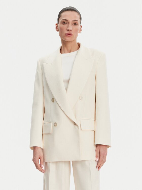 Simona corsellini Sacou P25CPGI00701 Écru Regular Fit