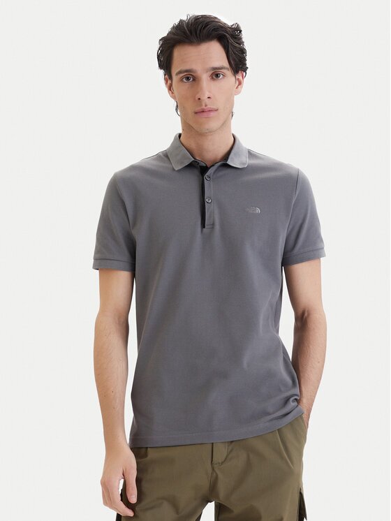 The North Face Tricou polo PREMIUM SLIM Gri Slim Fit