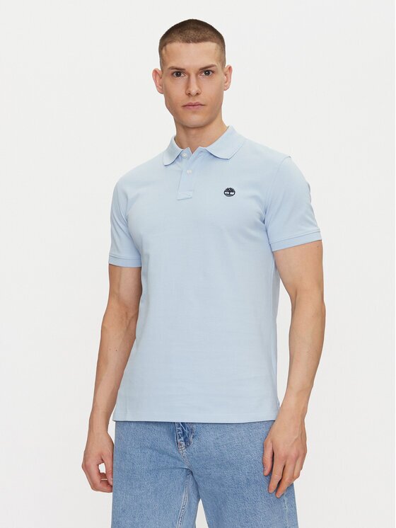 Timberland Tricou polo TB0A6VDP Albastru celest Regular Fit
