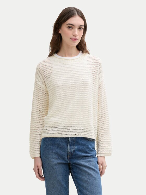 Tom Tailor Denim Pulover 1045610 Écru Loose Fit