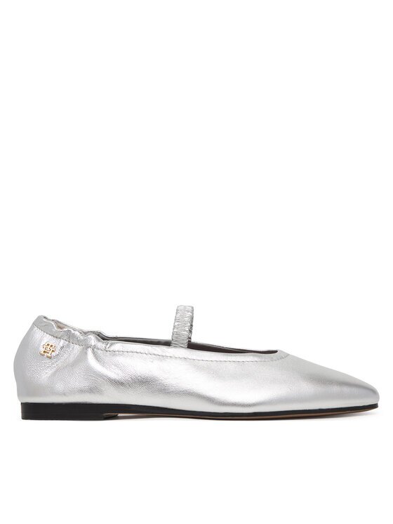 Tommy Hilfiger Balerini Silver Lth Ellastic Ballerina FW0FW09466