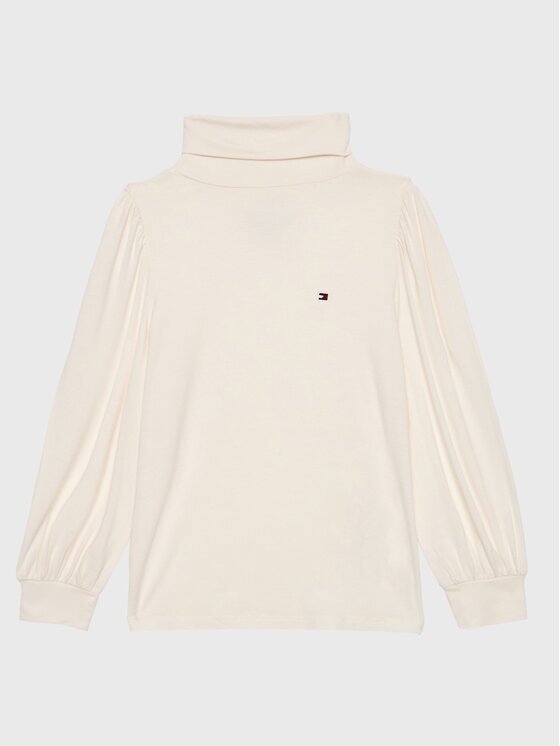 Tommy Hilfiger Bluză cu gât KG0KG06895 M Écru Regular Fit