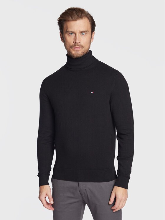 Tommy Hilfiger Bluză cu gât Pima MW0MW28048 Regular Fit