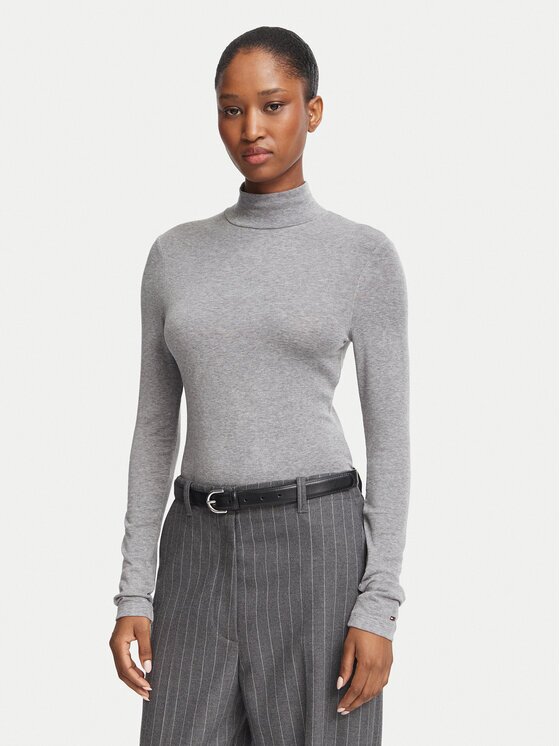 Tommy Hilfiger Bluză cu gât WW0WW52361 Slim Fit