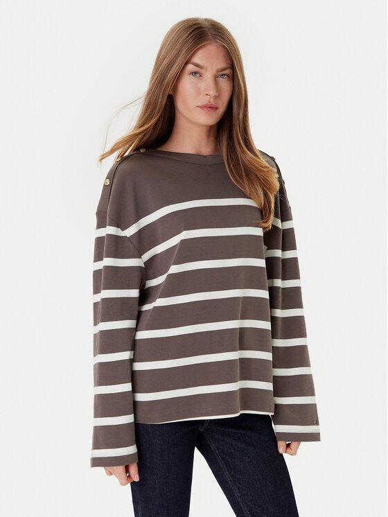 Tommy Hilfiger Bluză Gold Button WW0WW45760 Relaxed Fit