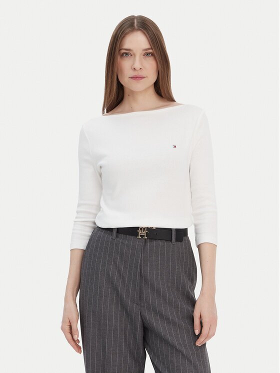 Tommy Hilfiger Bluză New Cody WW0WW40589 Écru Slim Fit