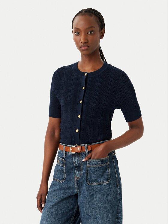 Tommy Hilfiger Bluză Summer WW0WW50070 Bleumarin Slim Fit