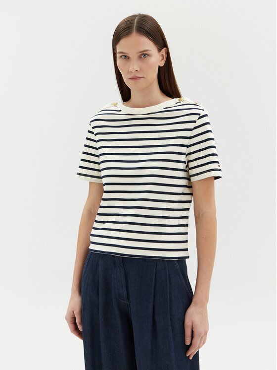 Tommy Hilfiger Bluză WW0WW42907 Écru Regular Fit