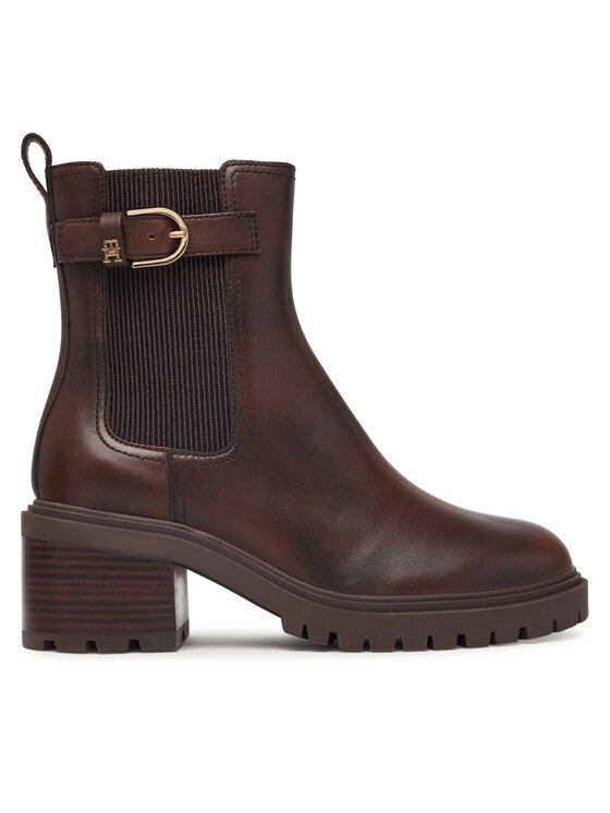 Tommy Hilfiger Botine Block Heel Buckled Chelsea Boot FW0FW09577
