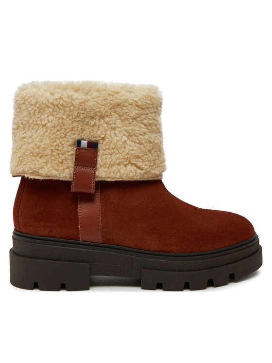 Tommy Hilfiger Botine Faux Fur Suede Roll-Down Boot FW0FW08158
