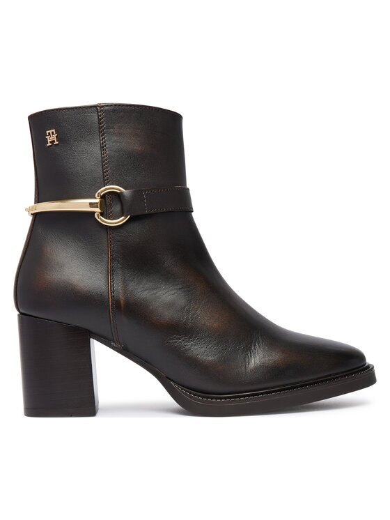 Tommy Hilfiger Botine TH Stud Heel Riding Ankle Boot FW0FW09552