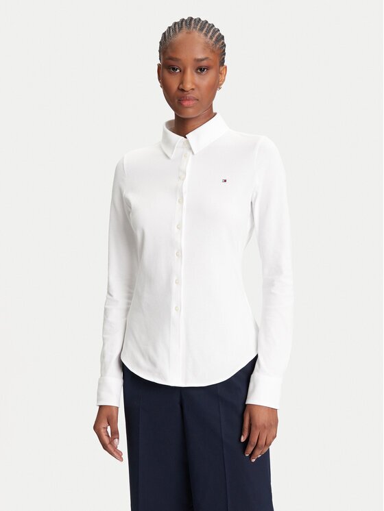 Tommy Hilfiger Cămașă 1985 WW0WW43528 Écru Slim Fit