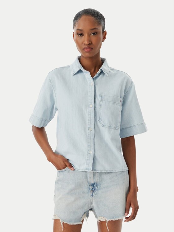 Tommy Hilfiger cămașă de blugi WW0WW49573 Relaxed Fit