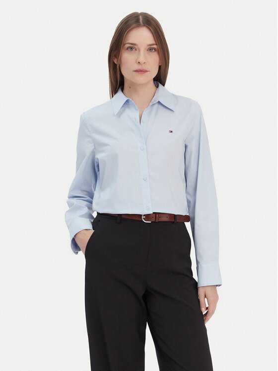 Tommy Hilfiger Cămașă Ess WW0WW47169 Albastru celest Regular Fit