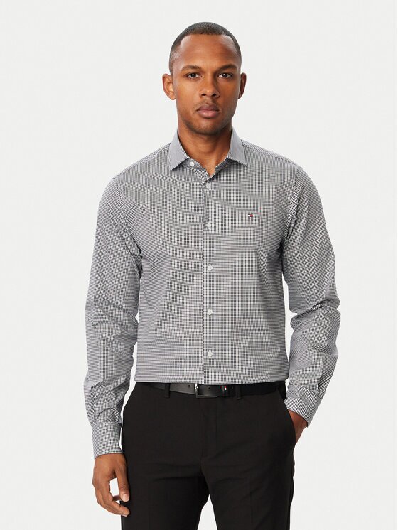 Tommy Hilfiger Cămașă Gingham MW0MW42931 Bleumarin Slim Fit
