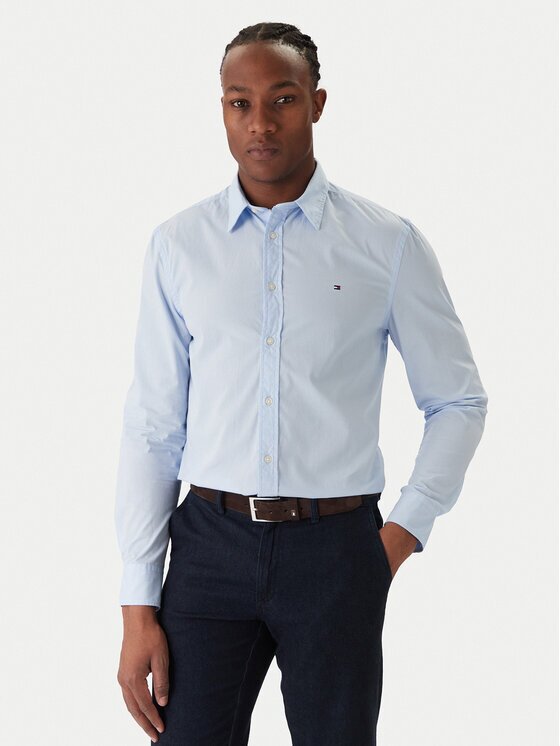 Tommy Hilfiger Cămașă MW0MW40460 Albastru celest Slim Fit