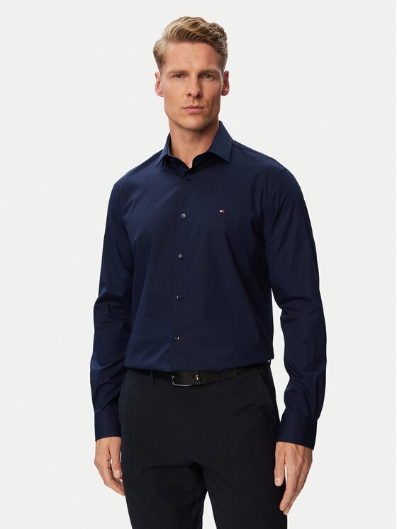 Tommy Hilfiger Cămașă MW0MW43749 Bleumarin Slim Fit