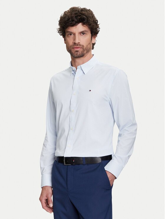 Tommy Hilfiger Cămașă Performance MW0MW39419 Albastru celest Regular Fit