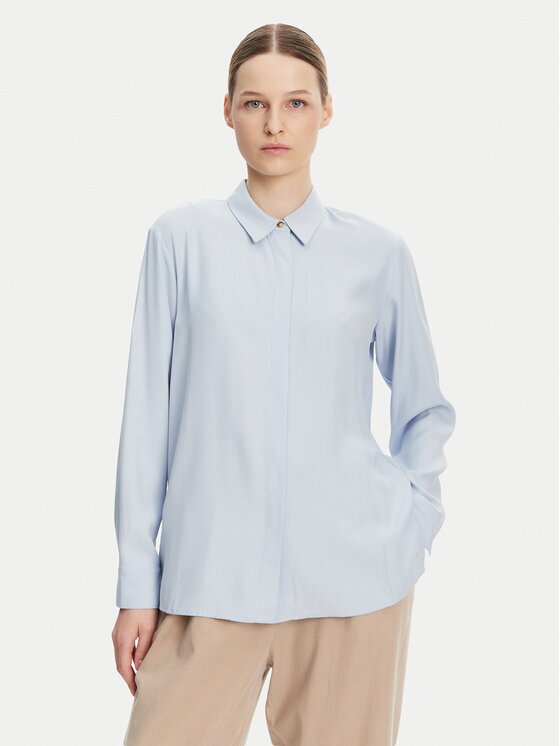 Tommy Hilfiger Cămașă WW0WW44045 Albastru celest Relaxed Fit