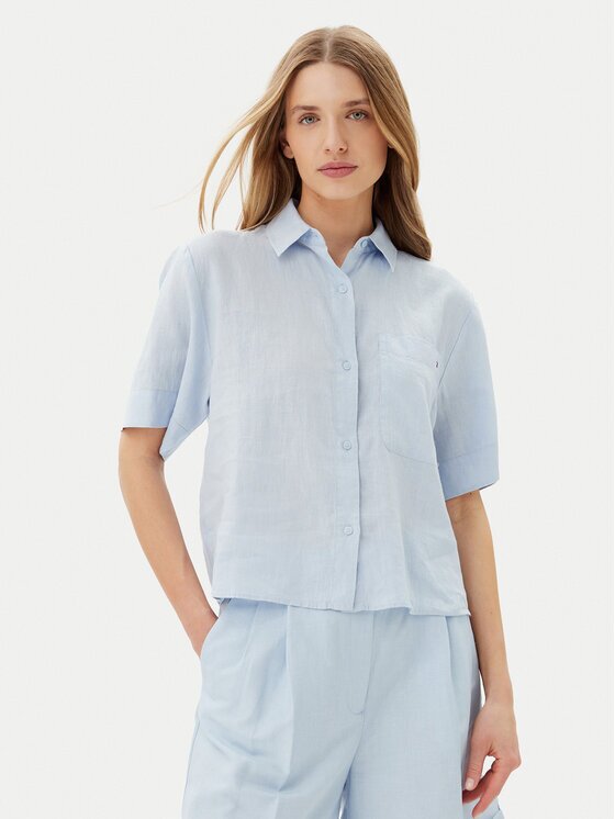 Tommy Hilfiger Cămașă WW0WW44720 Albastru celest Relaxed Fit