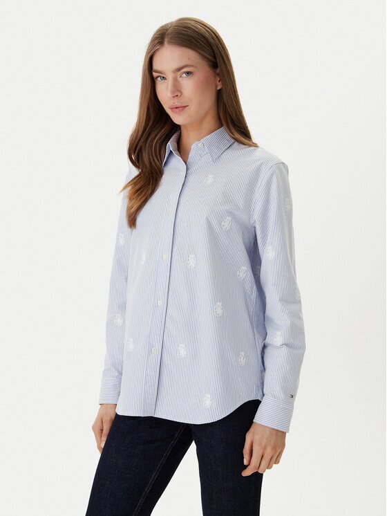 Tommy Hilfiger Cămașă WW0WW49386 Albastru celest Relaxed Fit