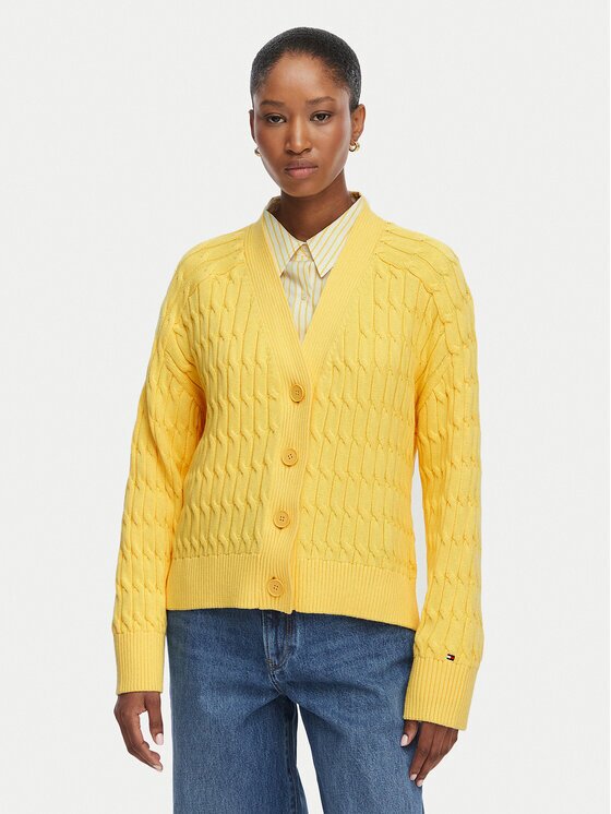 Tommy Hilfiger Cardigan Mid Gg Cable WW0WW50078 Regular Fit