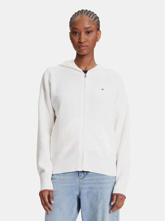 Tommy Hilfiger Cardigan WW0WW42018 Écru Regular Fit
