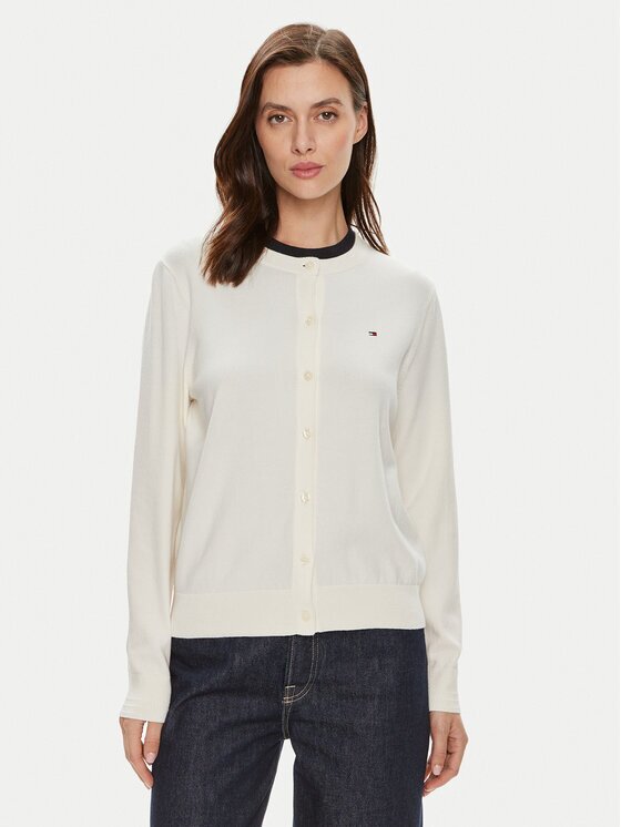 Tommy Hilfiger Cardigan WW0WW42370 Écru Regular Fit