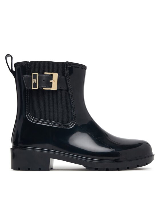 Tommy Hilfiger Cizme de cauciuc Th Buckle Glossy Ankle Rain Boot FW0FW09543