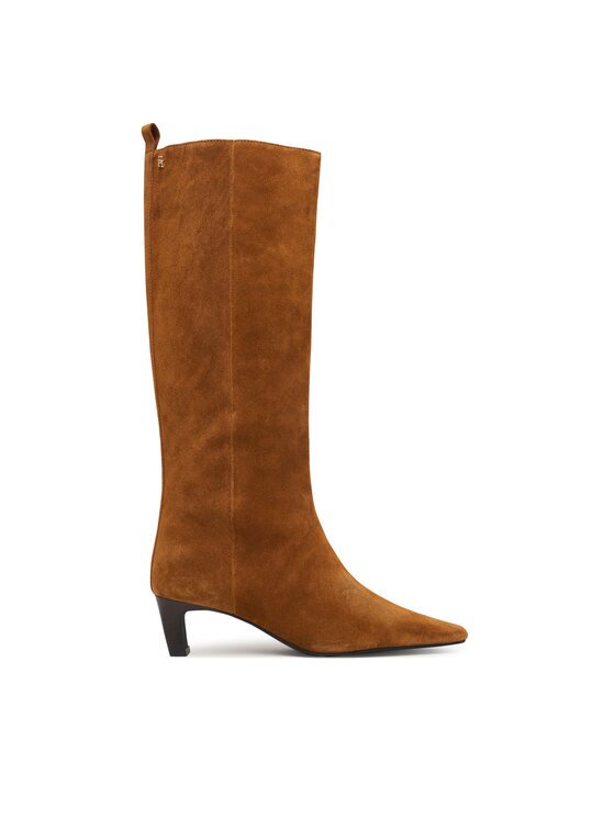 Tommy Hilfiger Cizme Kitten Heel Suede High Boot FW0FW09655