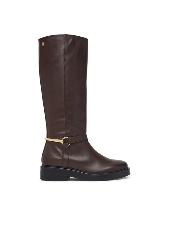Tommy Hilfiger Cizme lungi riding Th Stud Leather Knee Riding Boot FW0FW09608