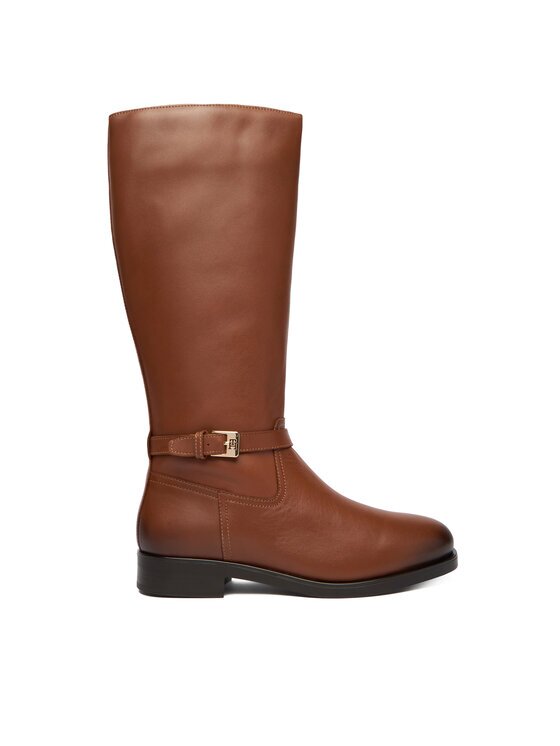 Tommy Hilfiger Cizme Th Buckle Riding Lthr Long Boot FW0FW08873