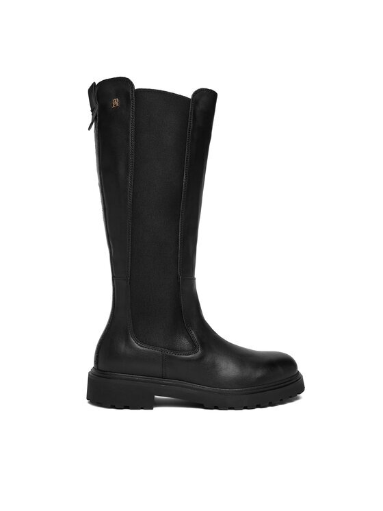Tommy Hilfiger Cizme Th Lthr Cleated Long Boot FW0FW08985