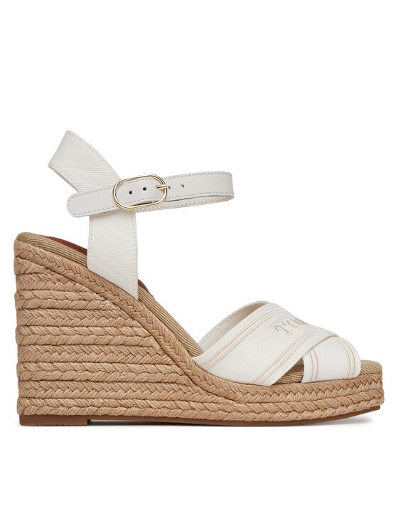 Tommy Hilfiger Espadrile Espad High Wedge FW0FW08668 Écru