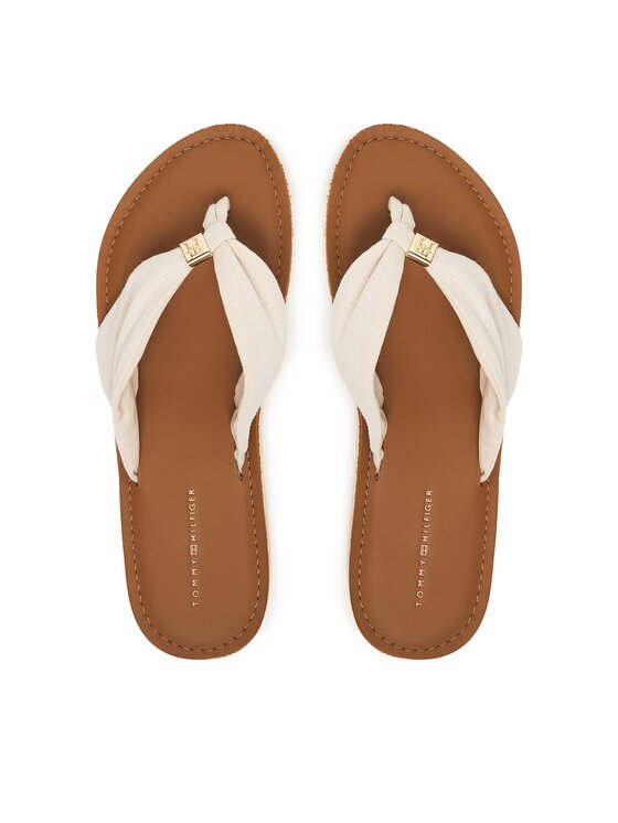 Tommy Hilfiger Flip flop Th Ltr Footbed Summer Sandal FW0FW09194 Écru