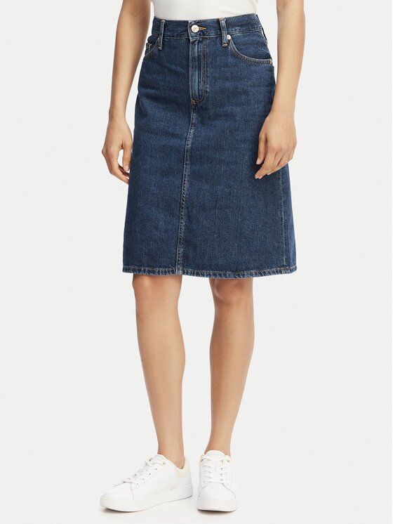 Tommy Hilfiger Fustă de blugi WW0WW45666 Straight Fit