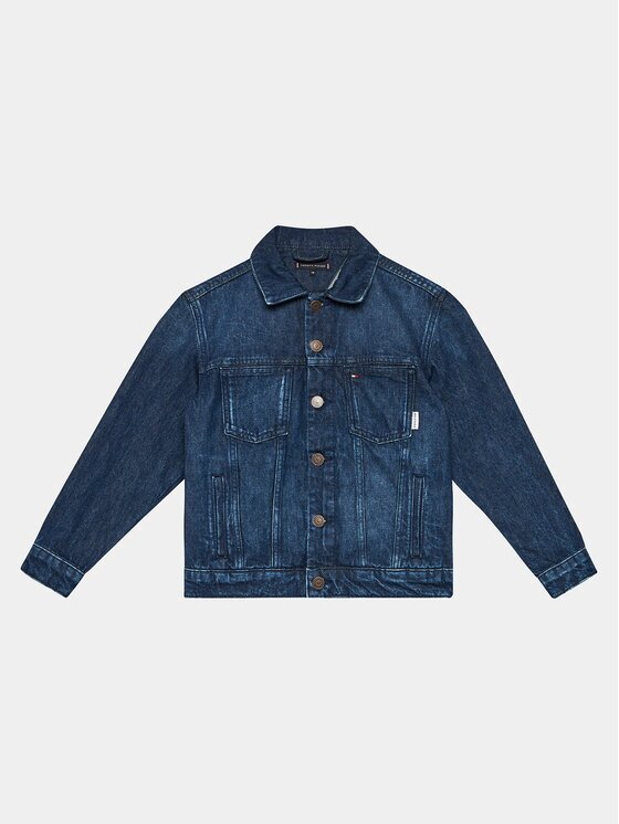 Tommy Hilfiger Geacă de blugi Oversized Trucker Bleach KB0KB08135 Regular Fit