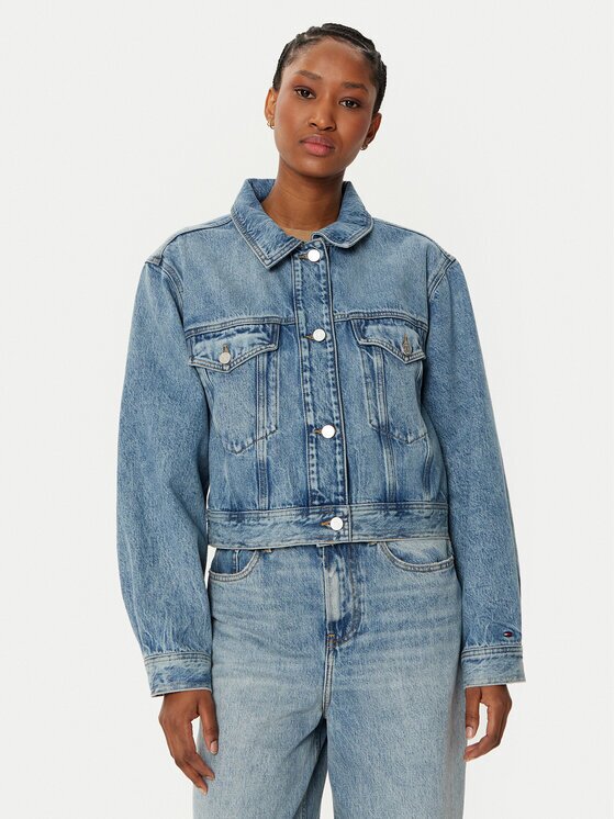 Tommy Hilfiger Geacă de blugi WW0WW43731 Straight Fit