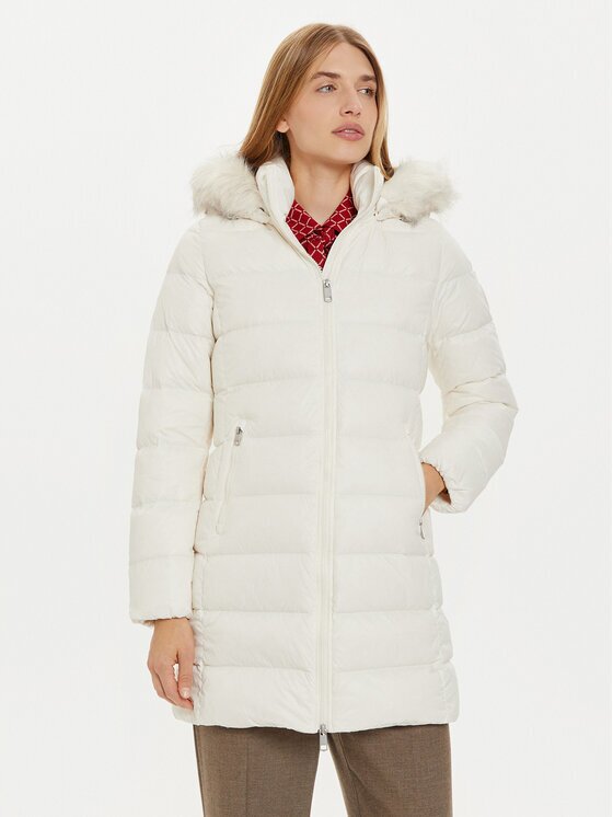Tommy Hilfiger Geacă din puf WW0WW43122 Écru Regular Fit