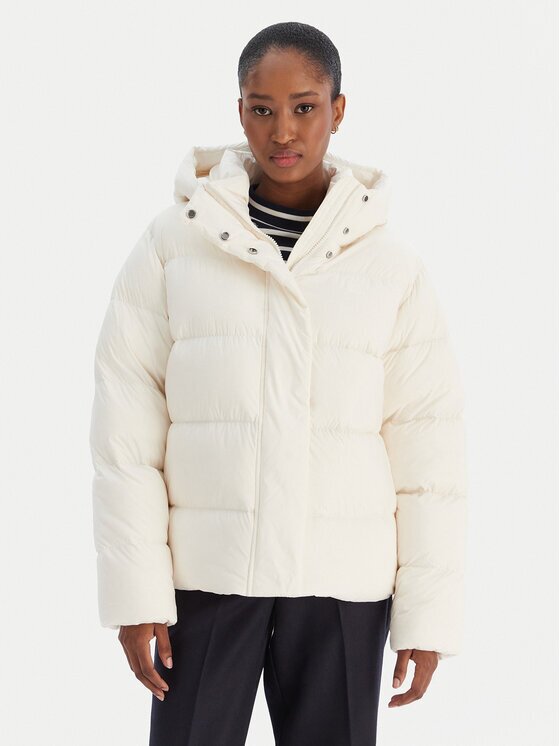 Tommy Hilfiger Geacă din puf WW0WW45739 Écru Regular Fit