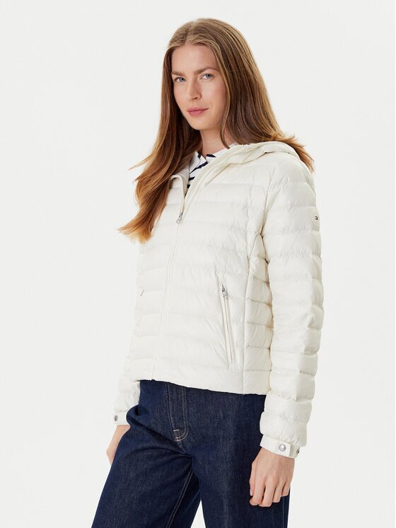 Tommy Hilfiger Geacă din puf WW0WW46788 Écru Regular Fit