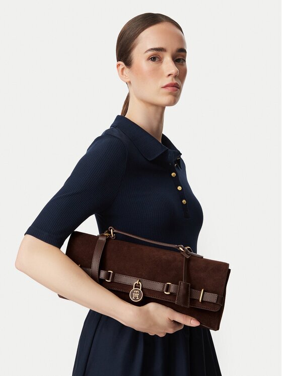 Tommy Hilfiger Geantă American Icon Clutch Suede AW0AW19515