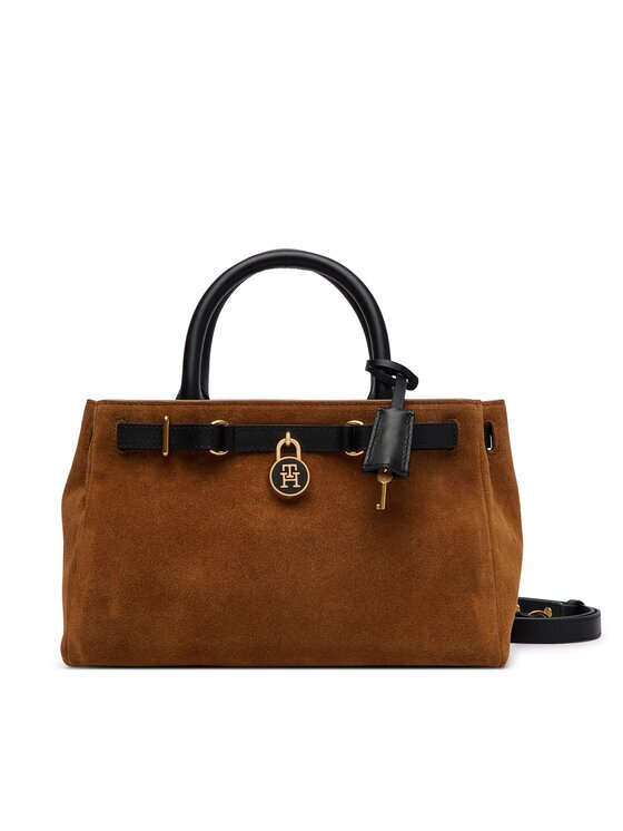 Tommy Hilfiger Geantă American Icon Mini Tote Suede Le AW0AW18202