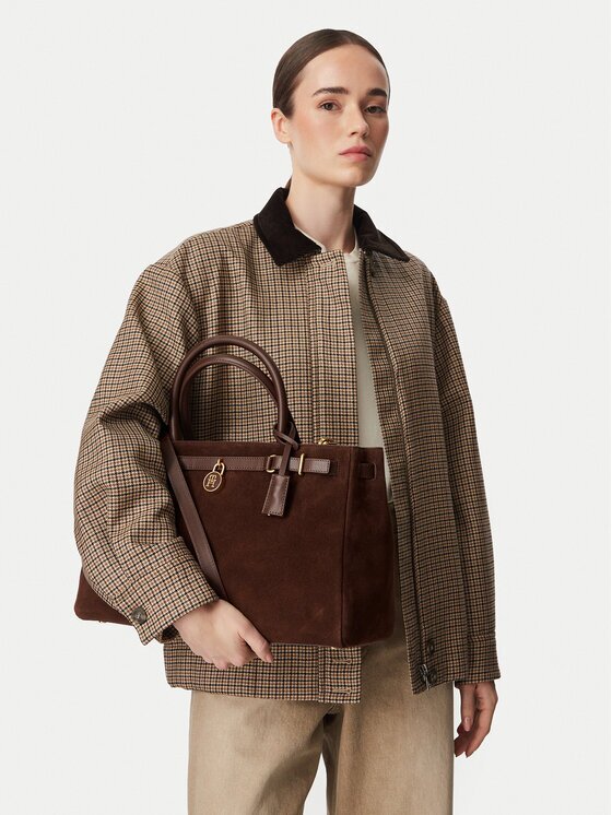 Tommy Hilfiger Geantă American Icon Tote Suede AW0AW19216