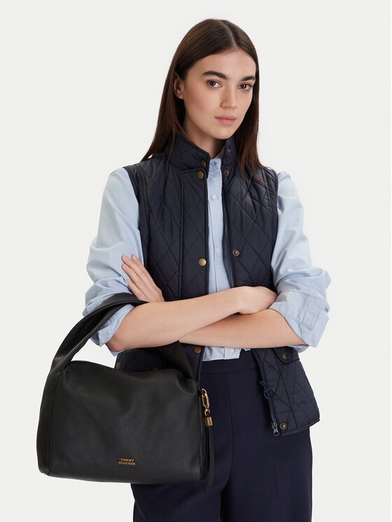 Tommy Hilfiger Geantă City Leather Shoulder Bag AW0AW18152