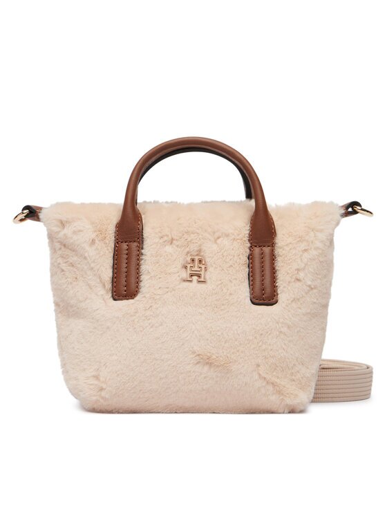 Tommy Hilfiger Geantă Popette Micro Tote Faux Fur AW0AW19311