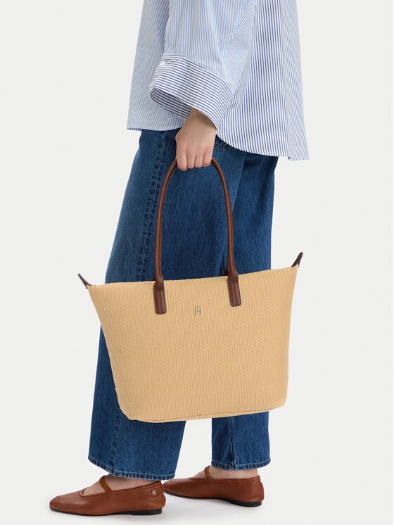 Tommy Hilfiger Geantă Popette Tote Raffia AW0AW18528