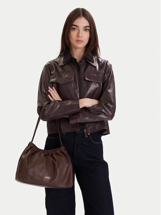 Tommy Hilfiger Geantă Soft Leather Shoulder Bag AW0AW18307