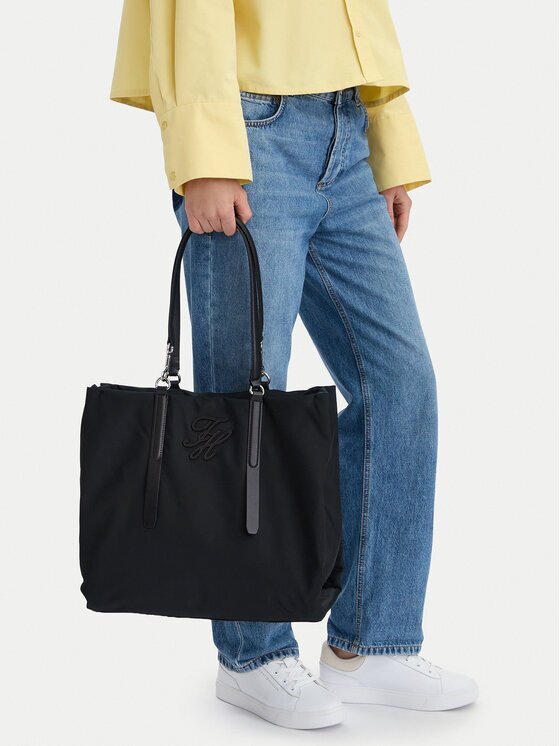 Tommy Hilfiger Geantă Th Elevated Nylon Tote AW0AW18406
