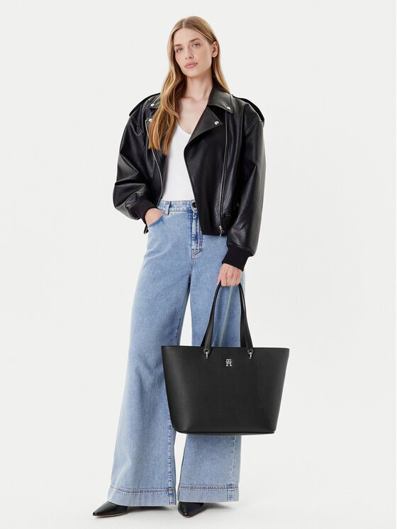 Tommy Hilfiger Geantă Th Emblem Tote AW0AW15178